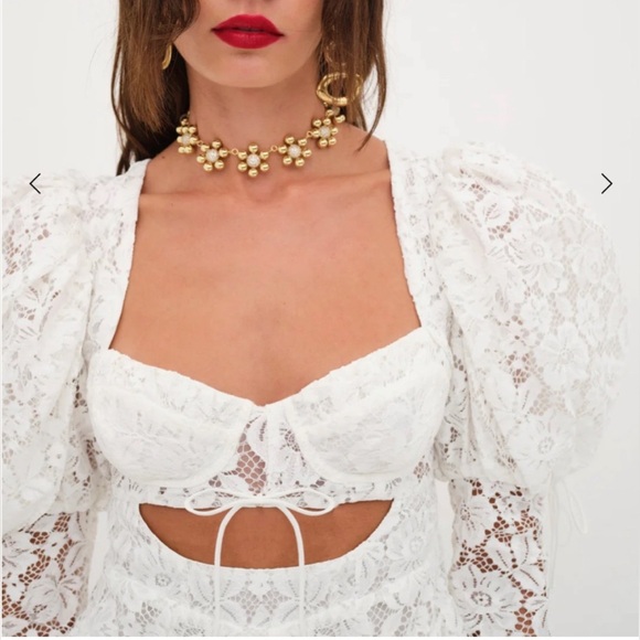 For love and lemons Frances Puff Sleeve Mini Dress NWT - Picture 4 of 15